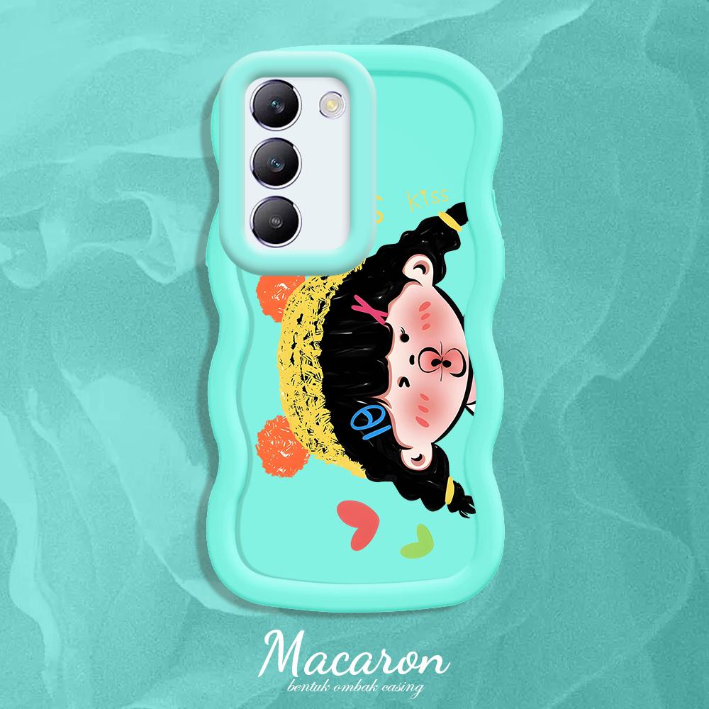 Painted Pattern Big Wave Edge Soft Silicone Material Macaron Phone Case Shockproof Protective Rubber Casing for OnePlus Vivo Motorola Moto
