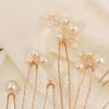 Pearl Flower Wedding Pearl Hairpins Rhinestone Ancient Costume Modeling Hair Jewelry Metal U Shape Bridal Hair Accessories