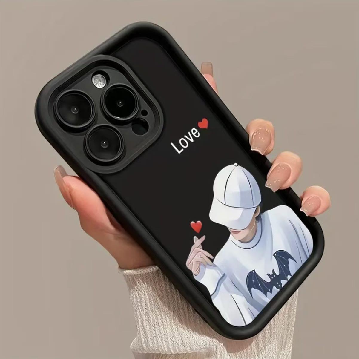 

Heart-Fingers Boy Drop-Proof iPhone Case for 17ProMax/Air16/15/14/13 iPhone 12
