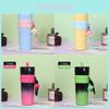316 Stainless Steel Insulated Travel Mug With Straw And Carrying Rope For Office And Outdoors