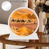 3D Sandscape Moving Sand Art Picture Earth Deep Sea Landscape Quicksand Round Hourglass Flowing Sand Frame Painting Home Decor