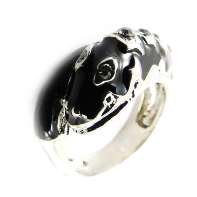 [J4026] – Silber-schwarzer Designerring „Temptation“.