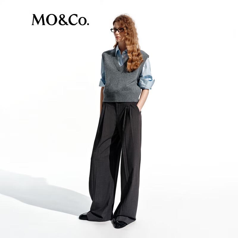 MO&Co. C+ Series Tailored High-Waist Pleated Wide-Leg Trousers