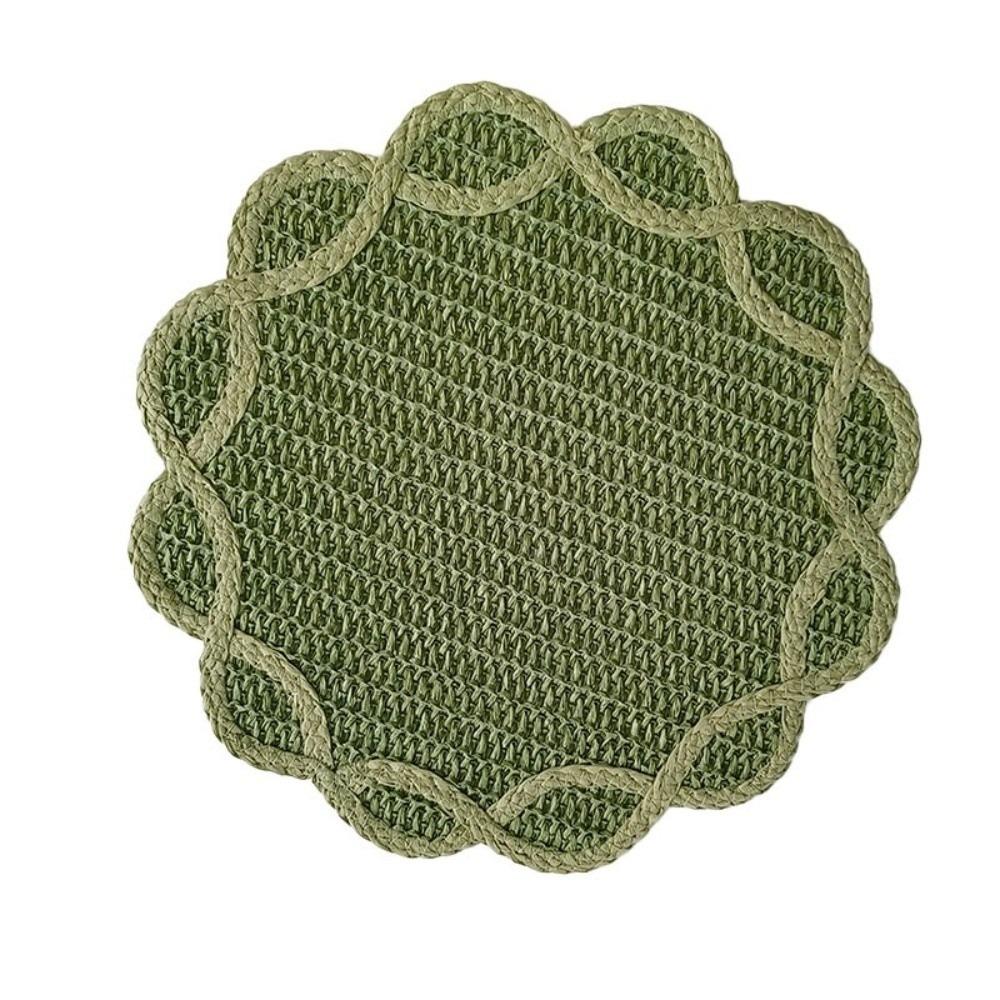 Heat Insulation Paper Woven Placemat Flower Shaped Home Decor Placemat  For Photo Prop