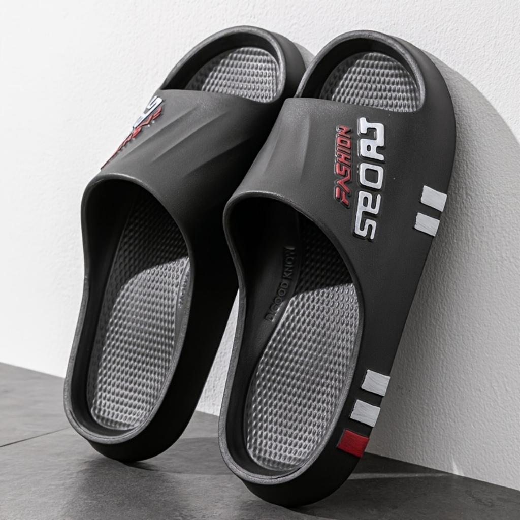 Ciabatte Estive Unisex - Comodi Sandali da Spiaggia in EVA con Stampa Monogramma, Ciabatte Casual a Fondo Spesso per Uso Esterno