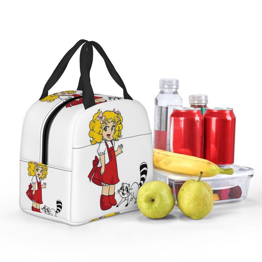 Candy Candy Cartoon Animated Insulated Lunch Bag for Women Office Cooler Thermal Food Box Tote Portable Lunch Boxes Container