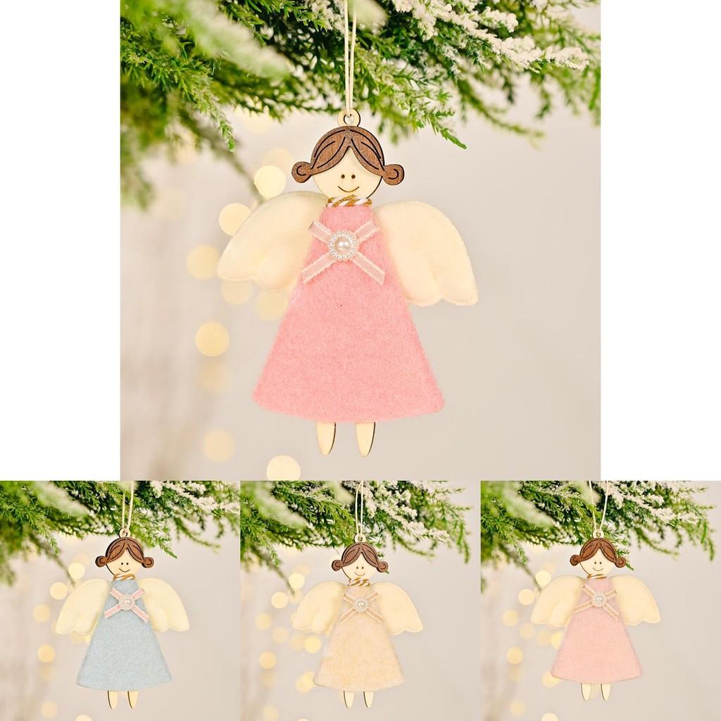 Beautifully Crafted Wooden Angel Girl Christmas Decorations In Colors Assorted