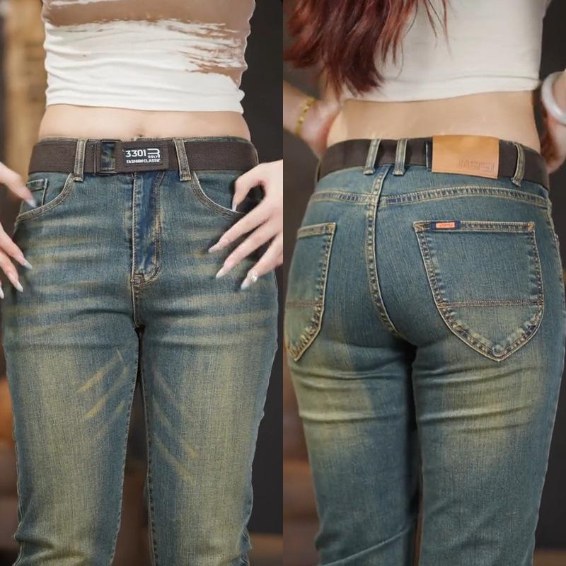 Spring Autumn Brand Stretch Men Jeans Retro Slim Denim Trousers Fashion Casual Straight Blue Male Elastic Trousers