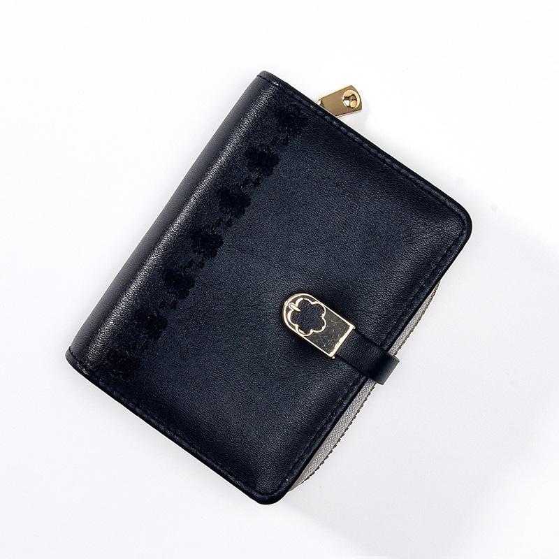 2025 New Fashion Short Wallet Women's Zipper Buckle Large Capacity Wallet Multi-card Change Bag Clutch