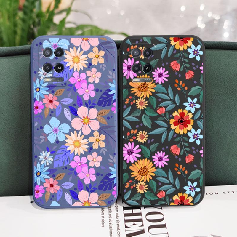 Showy Flowers Phone Case For OPPO A54 A74 A57 A96 A76 A36 A95 A12 A15 A15S A16 A16K A9 A5 2020 Reno 7 7Z 6 5 F9 4G 5G