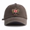 1pc UK Print Washed Baseball Cap for Adults,Minimalist Retro Style Casual Soft Adjustable Dad Hat, Perfect As Gift