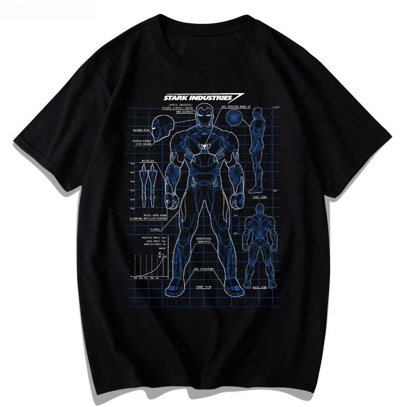 

Marvel Hand-drawn Iron Man Avengers Short-sleeved T-shirt for Men and Women, Loose Half-sleeved, Sporty and Casual Short-sleeved S разноцветный