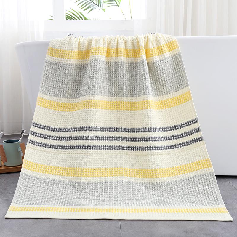 Adult-Size Quick-Drying Pure Cotton Waffle Gauze Bath Towel - High-Quality Honeycomb Design for Newborns