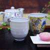 Waza no Kura Stylish Pair of Kutani Ware Teacups Teacups with Komon Yoshidaya Sparrow Design Ceramic Brand Japanese Tableware Made in Japan Perfect