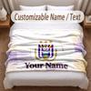Anderlecht FC logo Printed Flannel Blanket Custom Name Text Soft Warm Throw For Bedroom Holiday Gift