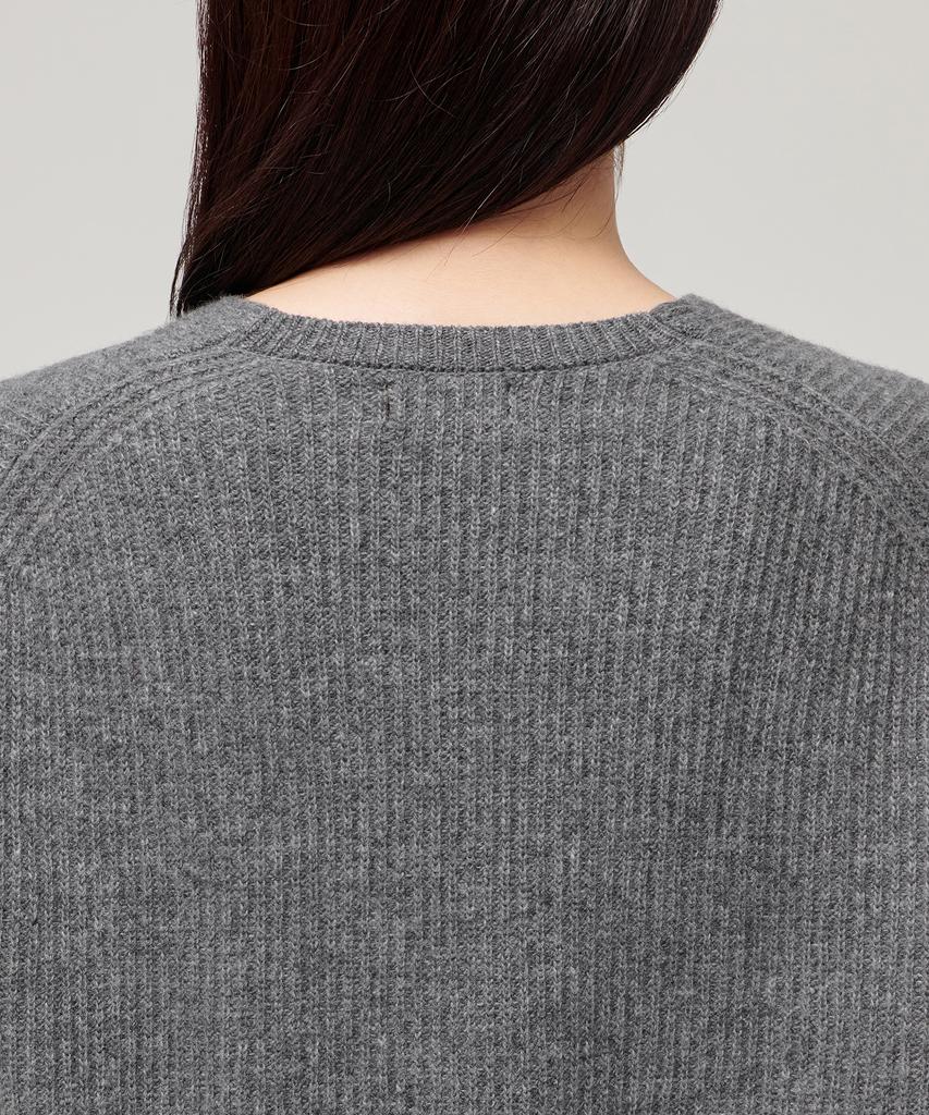 MUSINSA STANDARD WOMAN Women'S Lambswool Ribbed V-Neck Knit [Medium Grey]