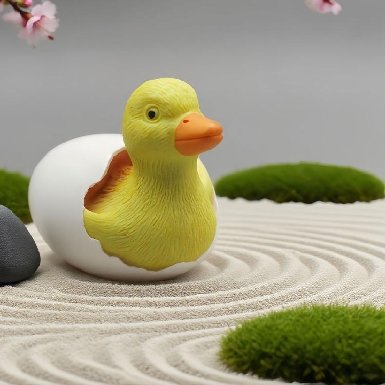 Cartoon Duck Hatching From Eggs Statue Ornament Resin Figurine For Plant Decoration And Room Scene Setting Accessories