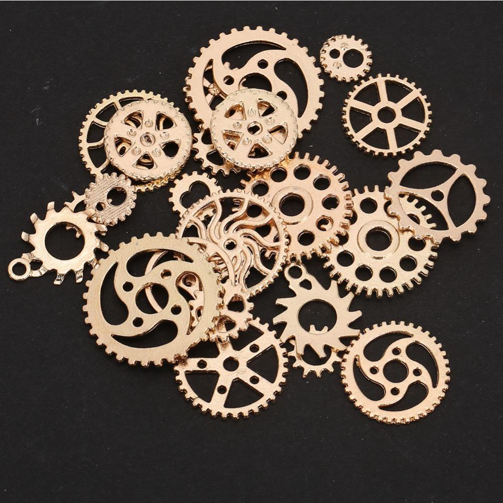 

Mixed Color Vintage Gear Pendants Assorted Alloy Alloy Gear Pendants DIY Accessories KC Gold
