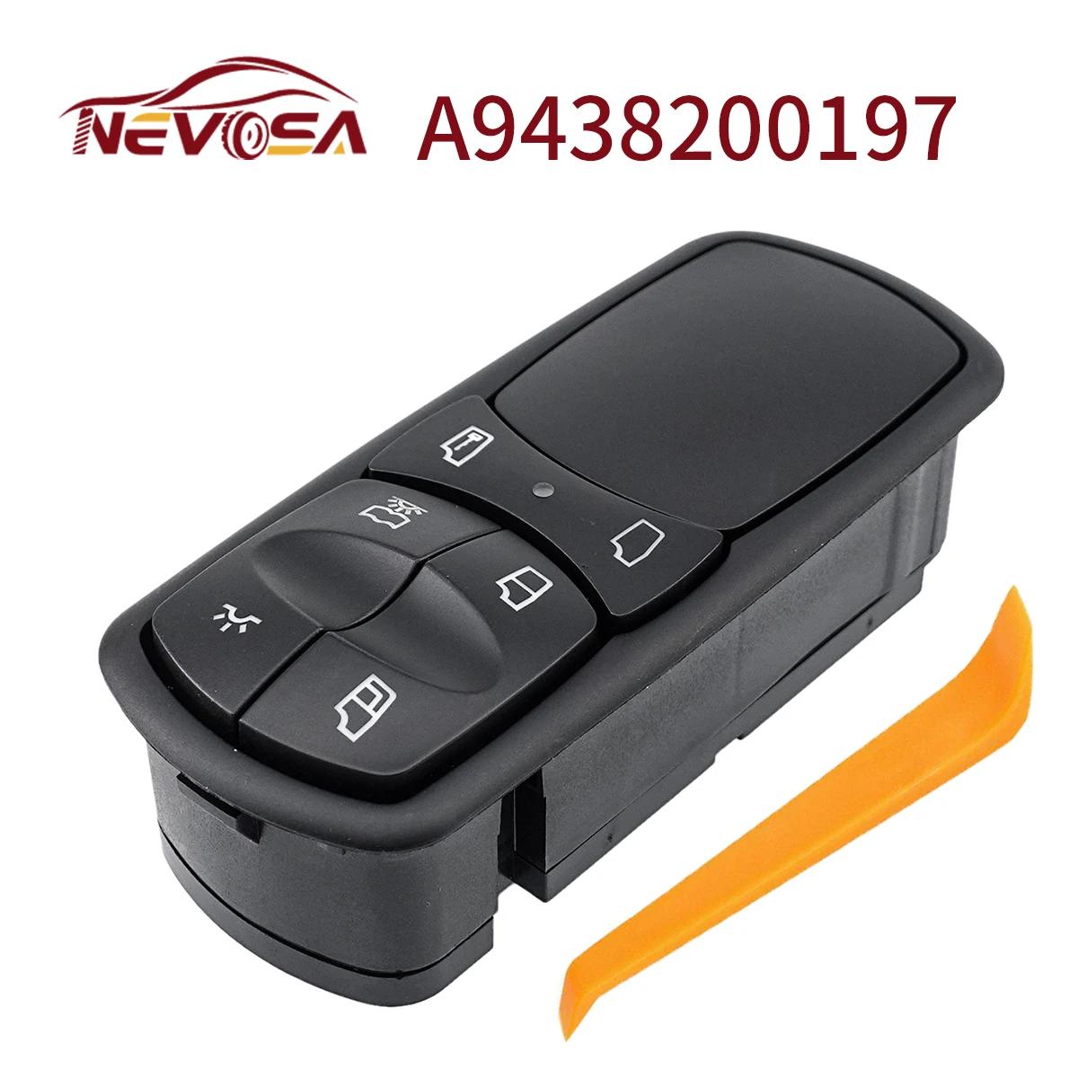 NEVOSA For Mercedes Benz Actros MP1 MP2 Power Window Lifter Switch A9438200197 A9438200097 Control Glass Button A9438200197