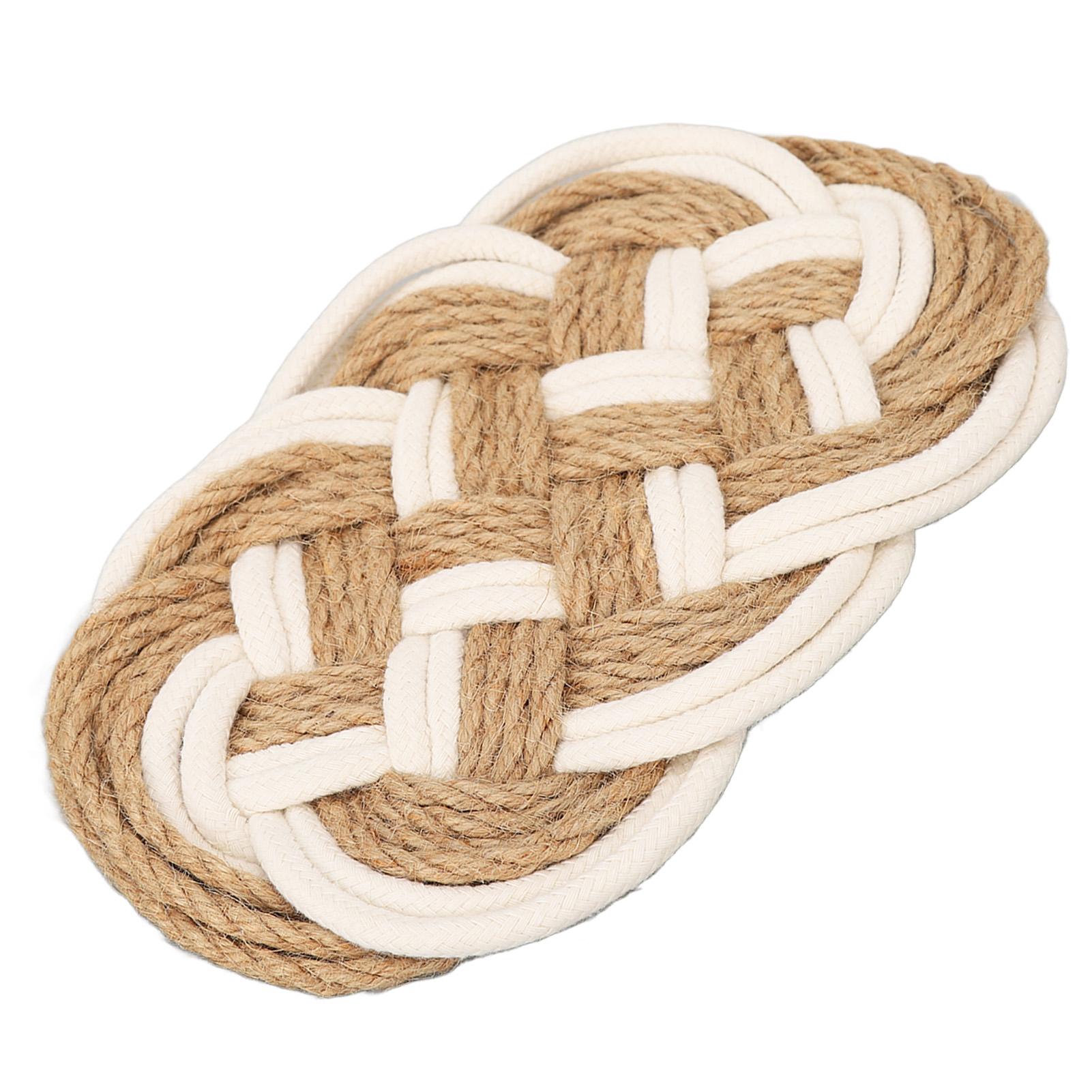 

Drink Coasters Heat Insulation Cotton Jute Braided Woven Cup Cushion Table Mat for Tabletop Protection
