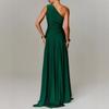 European and American Women's Cross-border Foreign Trade 2025 European and American Style Summer New Slanted Shoulder Waist Evening Dress Pleated 