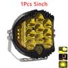 2024 LED three-side light-emitting working lamp fog driving light 5 inch 90w 6500k white yellow off road spot light 4x4 SUV