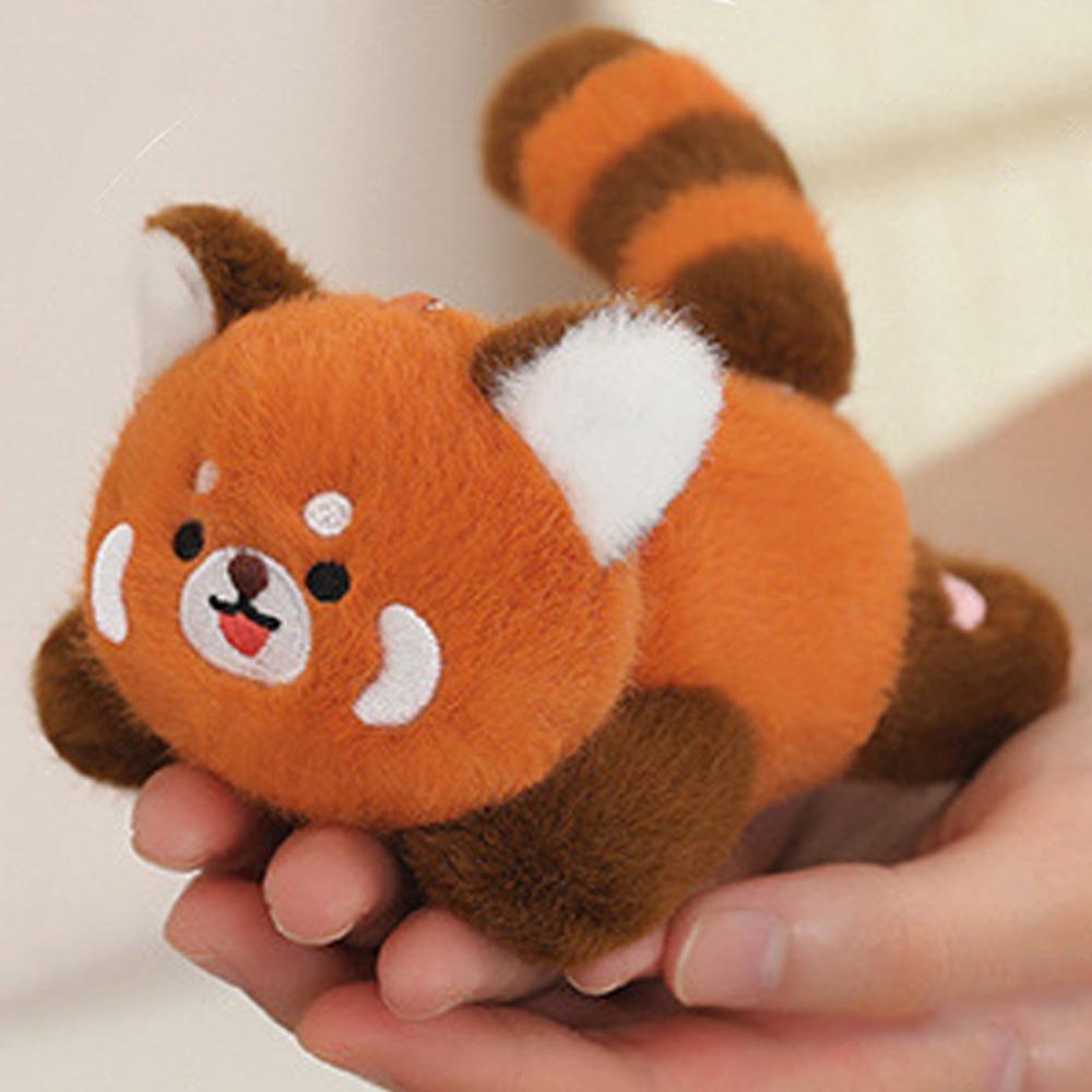 Rotating Tail Panda Doll Pendant Animal Raccoon Plush Keyring Panda Plush Keychain  Best Gifts