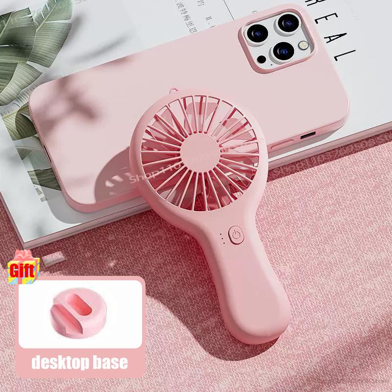 

Креативный мини-ручной маленький вентилятор с зарядкой через USB, портативный 3-скоростной сильный ветер, настольный офис, путешествия, карманный вентилятор, студенческий, тихий, Chroma розовый