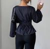 Women's Casual Long Sleeve Top Button Detail Round Neckline Relaxed Fit Lightweight Blouse Suitable for Everyday Wear