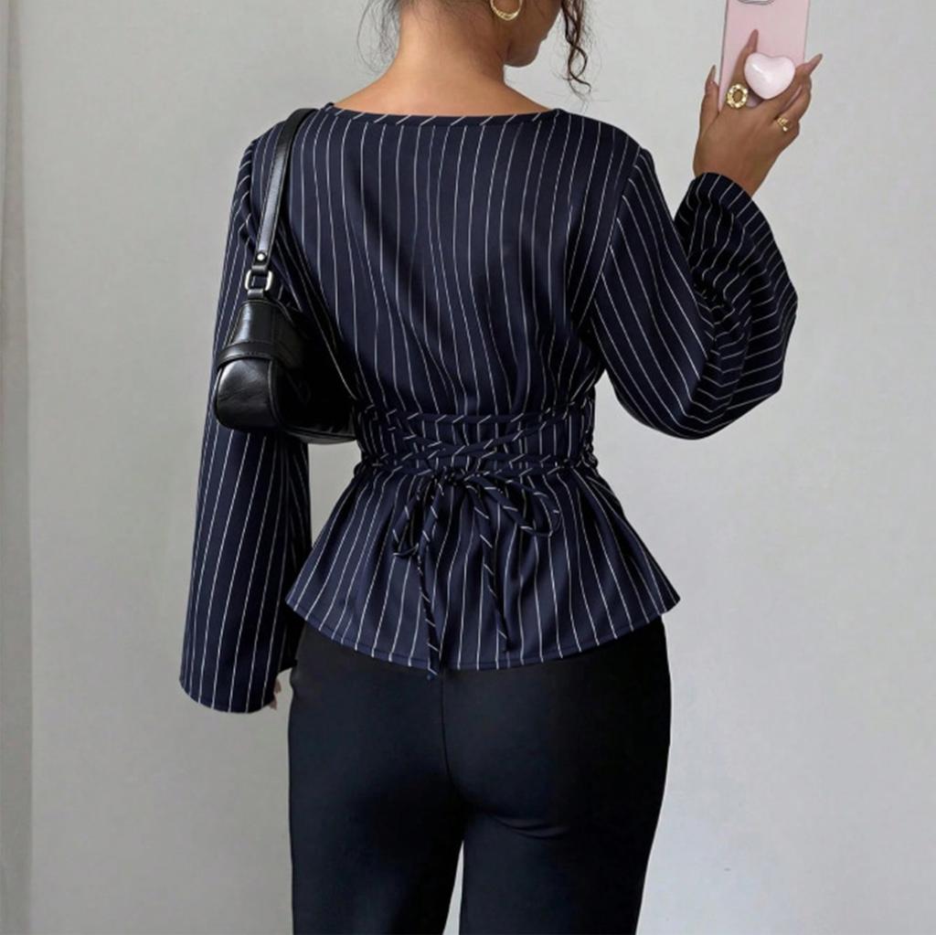 Women's Casual Long Sleeve Top Button Detail Round Neckline Relaxed Fit Lightweight Blouse Suitable for Everyday Wear