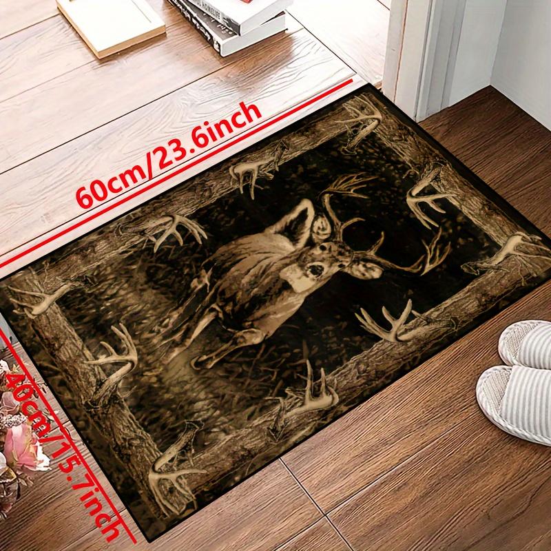 Antler Frame Elk Non-Slip Washable Indoor Outdoor Floor Rug Area Carpet for Living Room Nursery Bedroom Patio Garden Decor