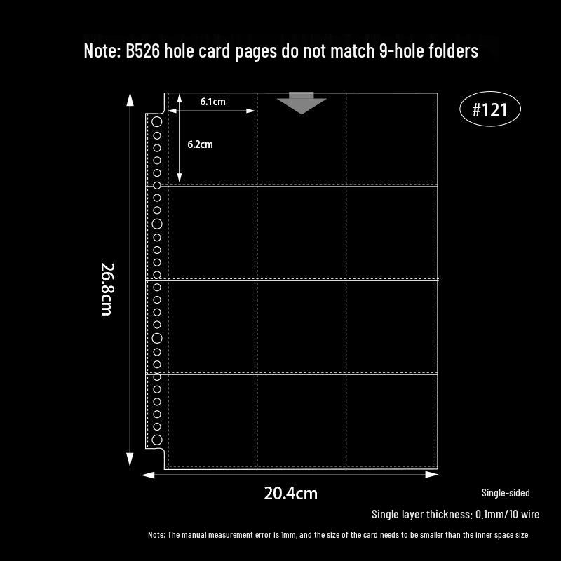 A4/A5 HD Transparent 4-Pocket Refill Pages for Star Cards - Thickened Inserts for 3-Inch Photo Card Albums