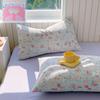Class A Soft 100% Cotton Double Layer Gauze Pillowcase - Small Floral, Breathable, Single Piece for Summer