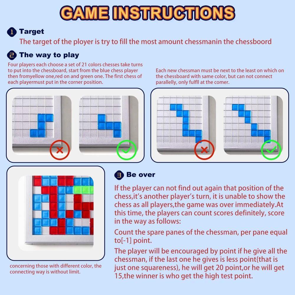 Squares Game Jigsaw Russia Puzzle Block 4-Person Blokus Board Game  Intelligence Game