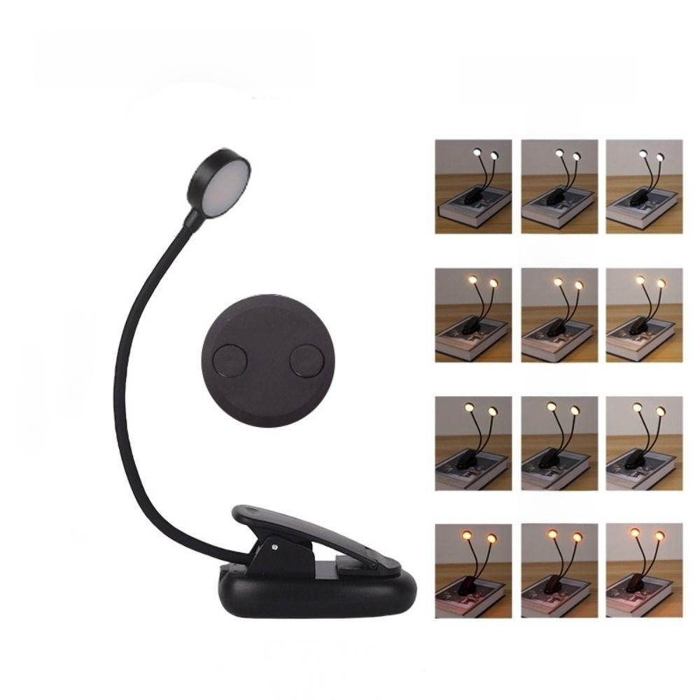 

Регульована світлодіодна кліпса для читання з 12 рівнями яскравості 9/18 світлодіодів, лампа для нічного читання з затискачем, для навчання Single Head-AAA Power