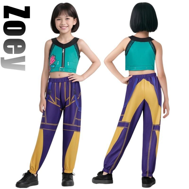 Dětské kostýmy démonů K-Pop Mira Rumi Zoey Lovci Cosplay kostým pro dívku Halloween Vzor na jeviště Oblečení pro hraní rolí