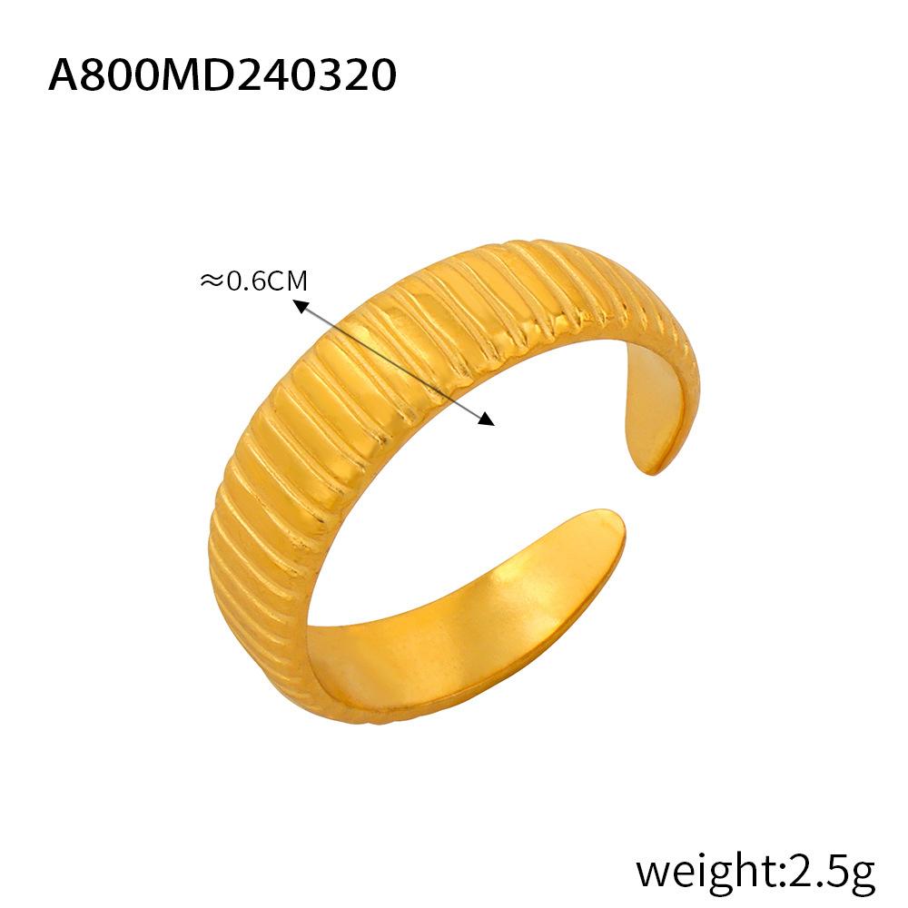 Fashion Commuting Simple Geometric Jewelry Hollow Multi-layer Texture Splicing Design Sense Index Finger Ring Titanium Steel Open Ring