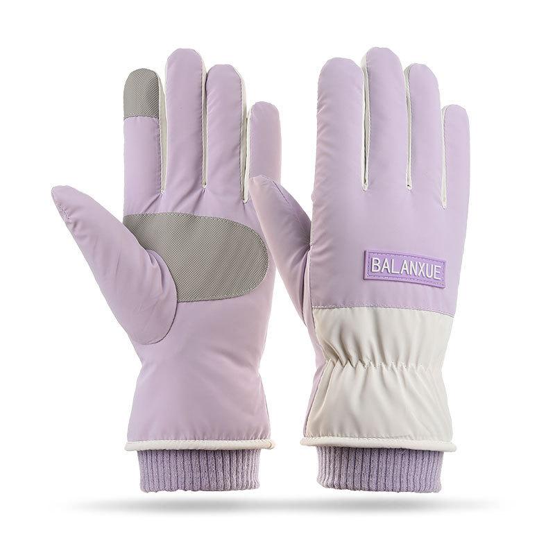 Warm Gloves for Women's Cloud Fleece Gloves Outdoor Cycling Bows Non Slip Students Cold Proof Touch Screen Winter Gloves
