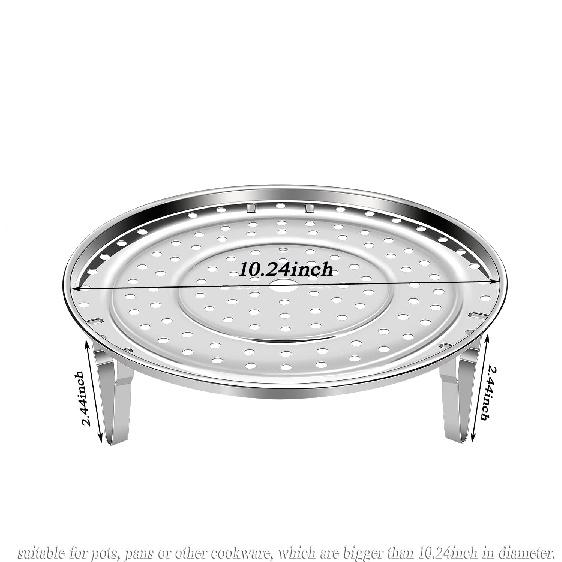 Mini Skater 1 Pack Stainless Steel Steamer Rack Stand Thicken Pressure Cooker Canning Racks with Detachable Legs for Stock Pot Steaming Tray Pans