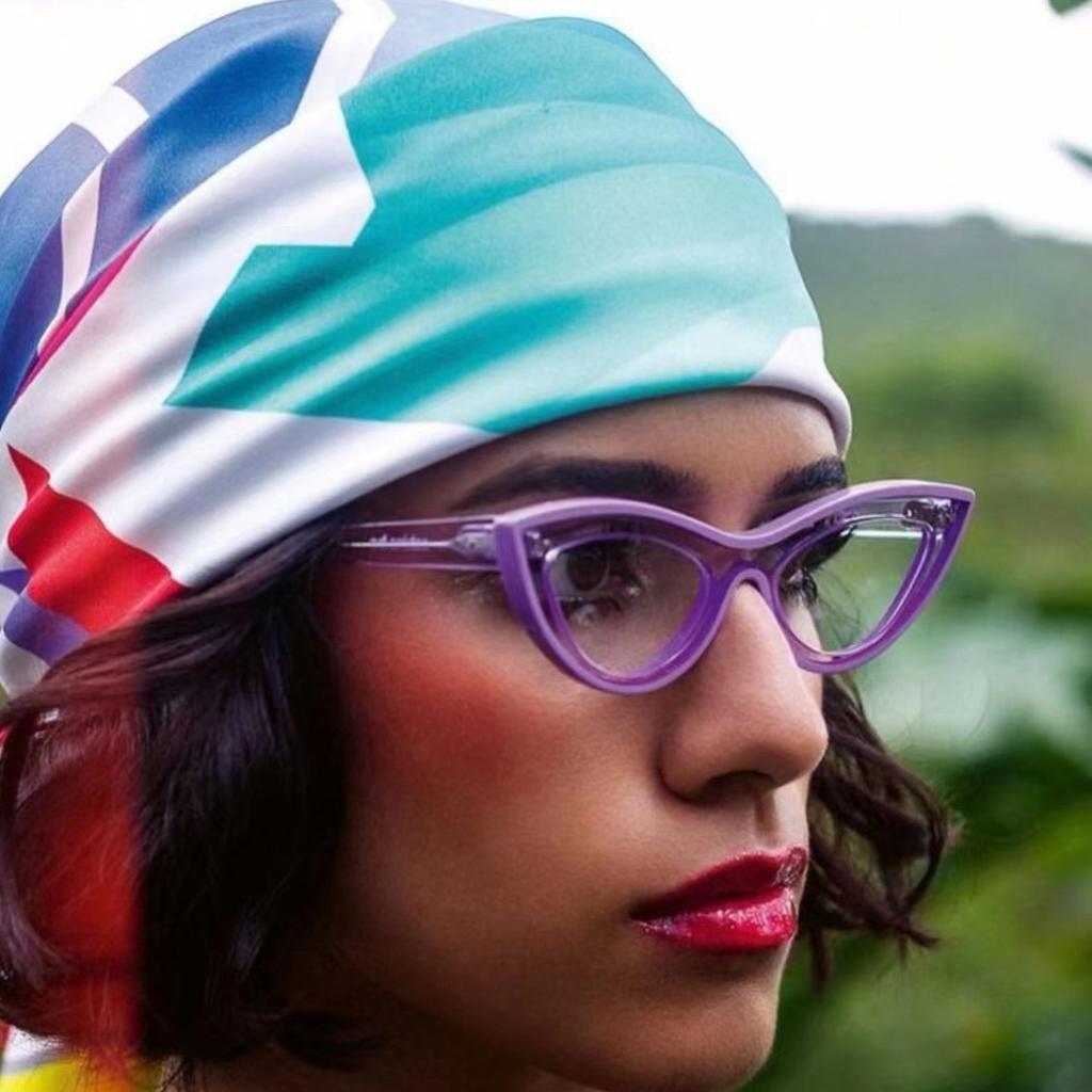 Cat Eye Color Glasses Women, Anti-Blue Glasses Simple Plain Flat Glasses Tr Frame Myopia Glasses