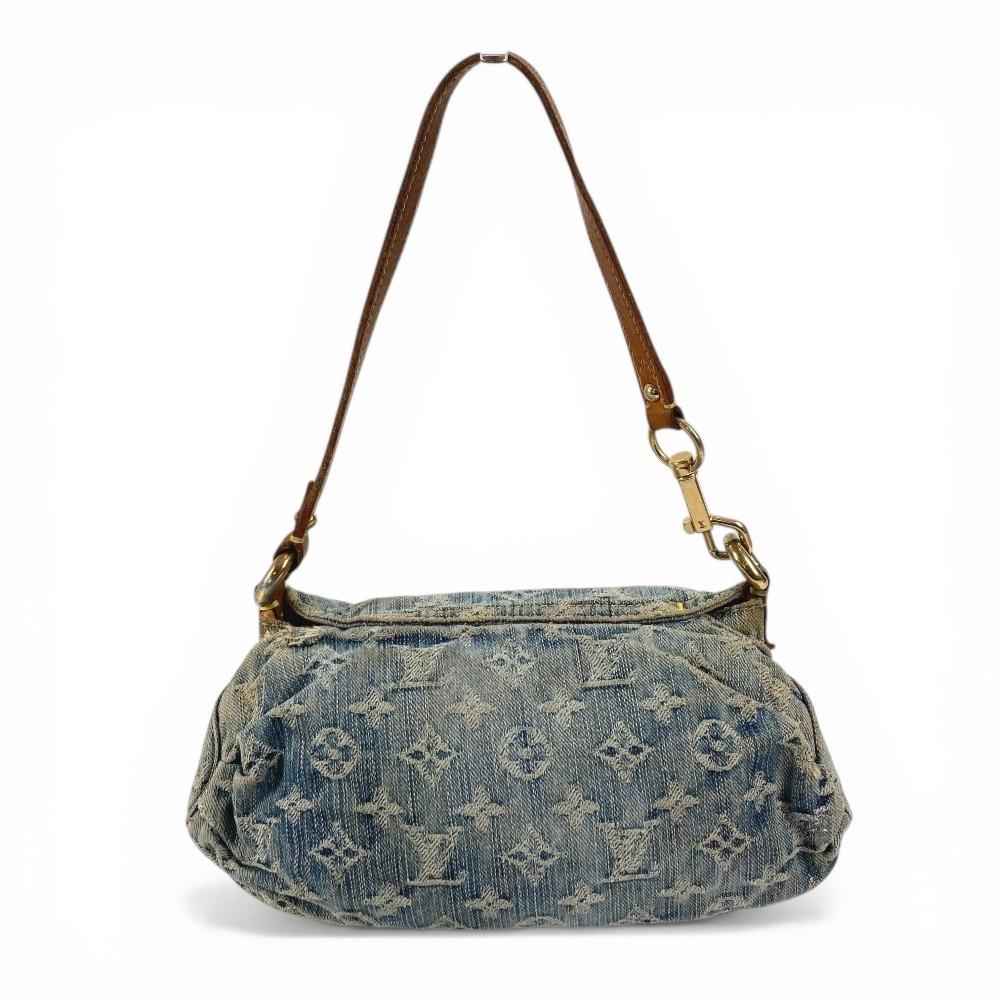 Louis Vuitton M95050 MonogramDenim Mini Pleaty Hand Bag Shoulder Bag blue