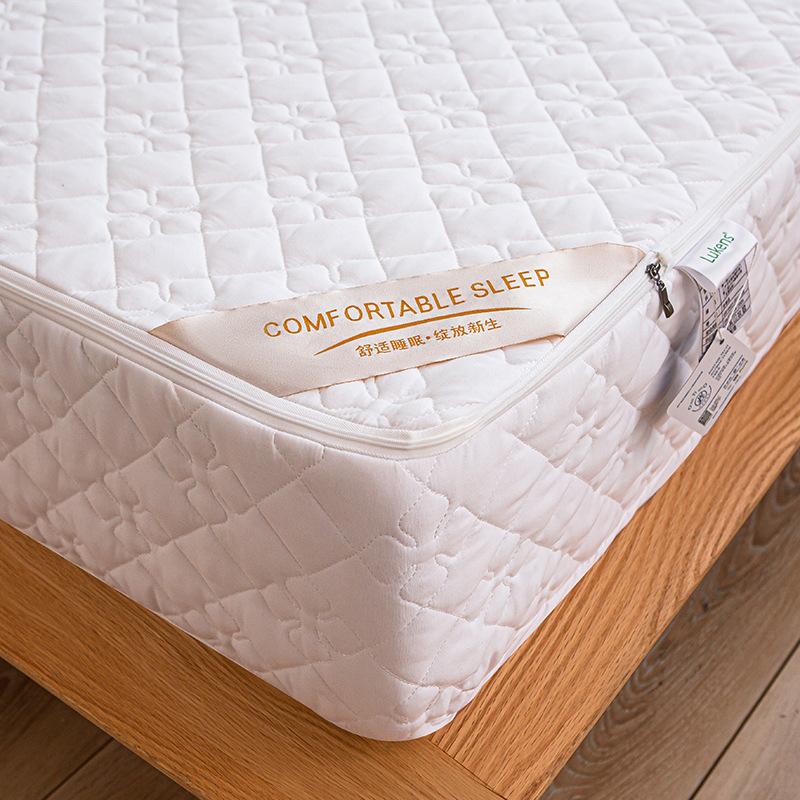 Solid Color Zipper Quilted Mattress Cover King Queen Twin Size Removable Six-sides All-inclusive Anti-mite Bed Protector Cover
