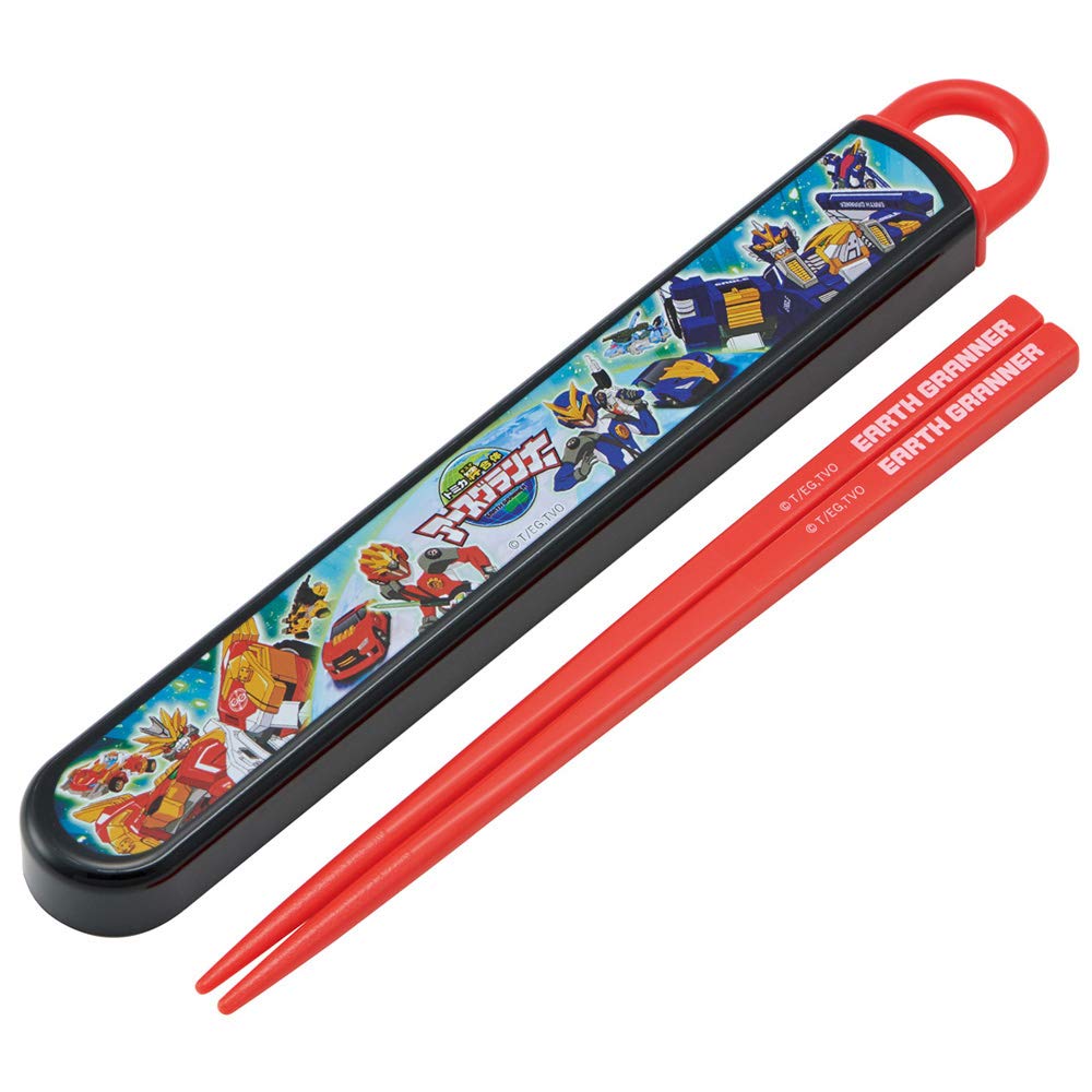 Skater Sliding Chopsticks and Chopstick Case Tomica Earth Made in ABS2AM Children's Set, 16.5cm, Granner, Japan,