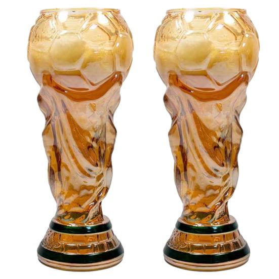2 Pièces Verre à Bière Troisième de Football, Verre de Célébration de Football pour le Jour de Match, Capacité 500ml Vaisselle de Fête de Football pour Fêtes BBQ Bar Maison