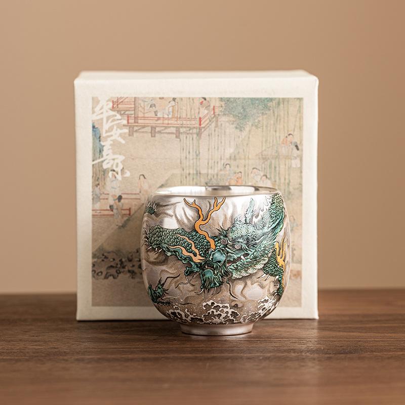

High-quality dragon tea cup, high-grade exquisite tea cup, cup-type tea set, master cup and single cup gift box. 200ml
