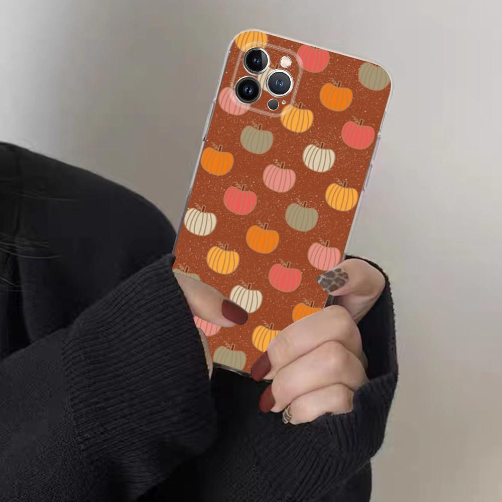 Autumn Leaves Pumpkin Phone Case For IPhone 15 8 7 6 6S Plus X SE 2020 XR XS 14 11 12 13 Mini Pro Max Mobile Case