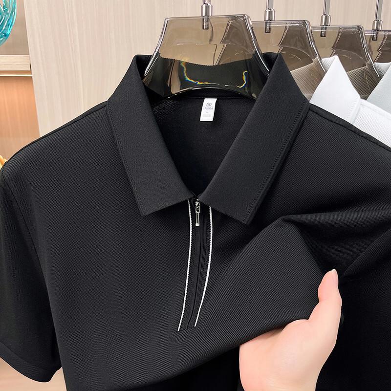 JOW Men s Blended Fabric Zipper Collar Polo Shirt 2XL/54