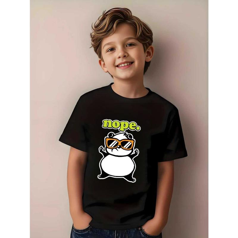 

European sizes Soft Stretch Nope T-Shirt - Vintage-inspired Fun Print with Nope Text, Made from Soft, Breathable Fabric Suitable for All Seasons 164cm чорний