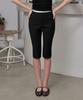 Leondeondada Slit Rivet Capri Pants, Black