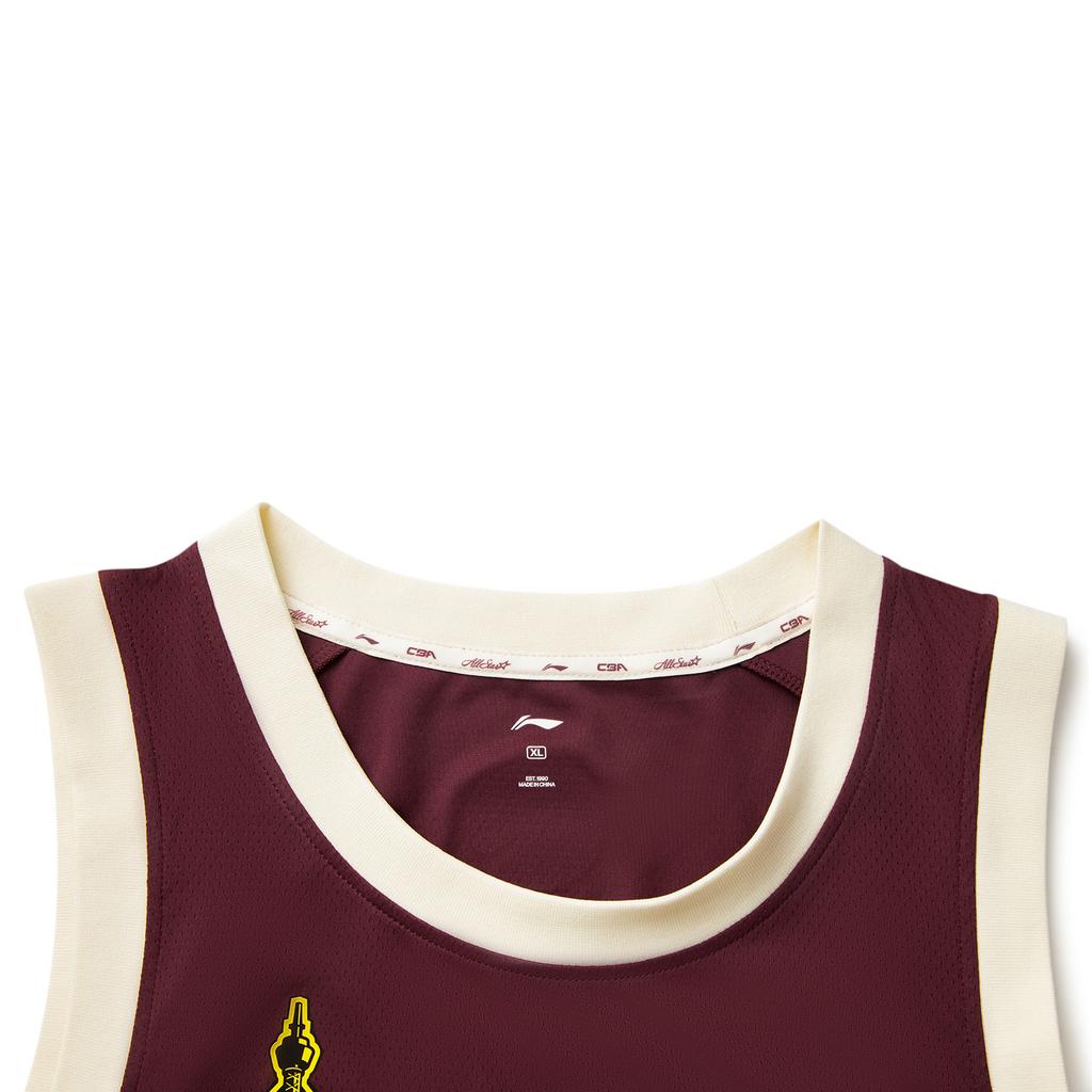 Li Ning Серия CBA Спортивная баскетбольная майка для фанатов Профессиональная баскетбольная майка Унисекс майка Бордовый AAYV213-1